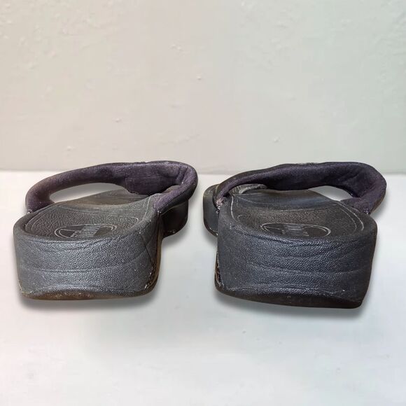 Fitflop Black Chunky Wedge Thong Sandal 8 Comfort - Picture 4 of 10